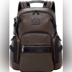 EUC Tumi Alpha Bravo Brown Leather Men's Backpack